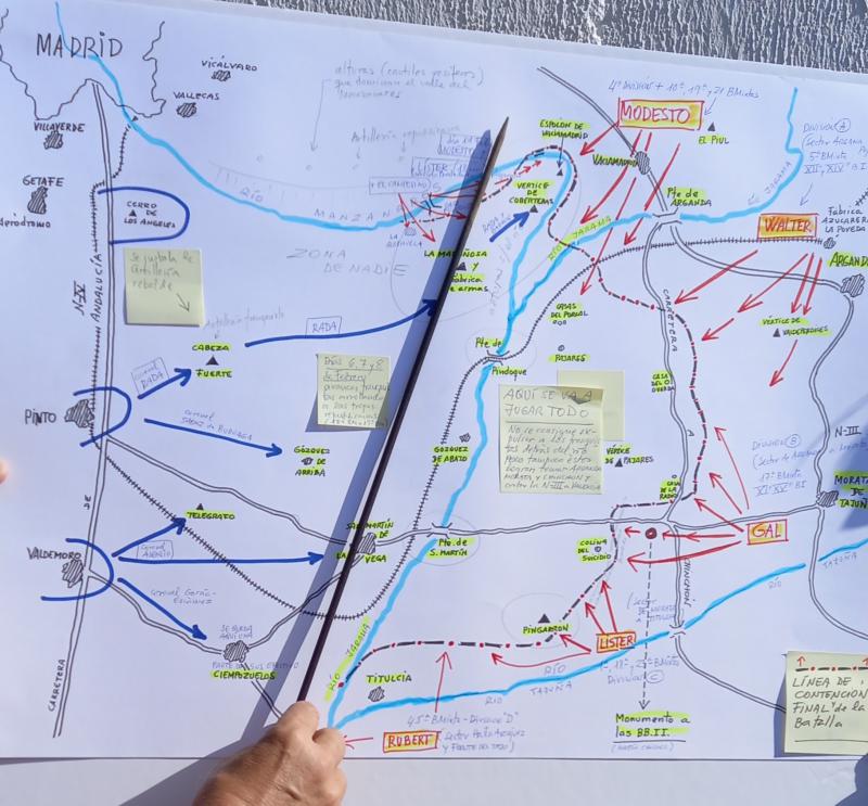 Plan de la bataille du Jarama